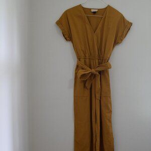 UNIVERSAL THREADS Mustard Tan Cotton Full Length Utility Jumpsuit | Size S